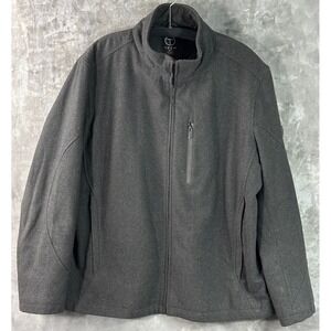 Tumi Men's Charcoal Gray Wool Blend Full Zip High Neck Jacket sz XL (15691)